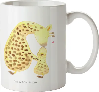 Produktbild von Mr. & Mrs. Panda Tasse Giraffe Kind - Weiß - Geschenk, Mutter, Becher, Kaffeetasse, Afrika, Tochter, Kaffeebecher, haferl, Sohn, Teetasse, Lieblingsmensch, Mama