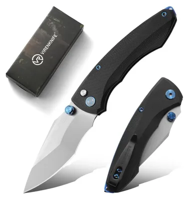 Image de Couteau pliant de 17,8 cm avec manche en G10, clip de poche et lame en acier D2, de couleur noire