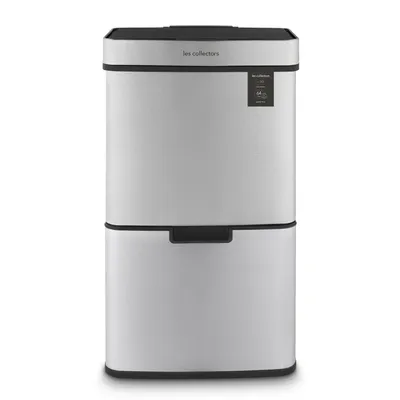 Image de Les Collectors N°1010, poubelle à capteur de 64 litres, acier inoxydable brossé
