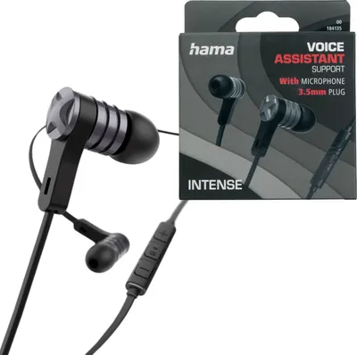 Produktbild von Kopfhörer "Intense", In-Ear, Mikrofon, Flachbandkabel, Schwarz (00184135)