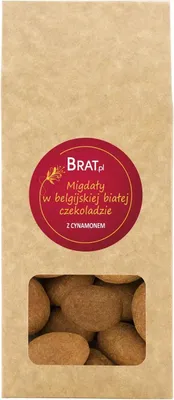 Zdjęcie produktu dla Migdały w belgijskiej czekoladzie z cynamonem 100g