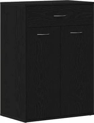 Image de Étagère à chaussures vidaXL, aspect chêne noir, 60 x 35 x 84 cm, aggloméré