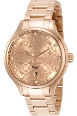 Produktbild von Invicta Angel 35826 Damenuhr - Quarzwerk - Edelstahl mit roségoldenem Zifferblatt - 38 mm