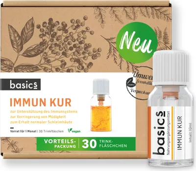 Produktbild von basics IMMUN KUR Monatskur, 30 x 10ml Fläschchen - Immunsystem stärken