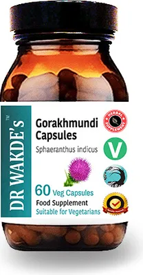 Produktbild von DR WAKDE'S Gorakhmundi Kapseln (Sphaeranthus indicus) | 60 Vegi Caps | Ayurveda-Supplement | Vegan | 100% Kräuter | Mengenrabatte | Am selben Tag Vers