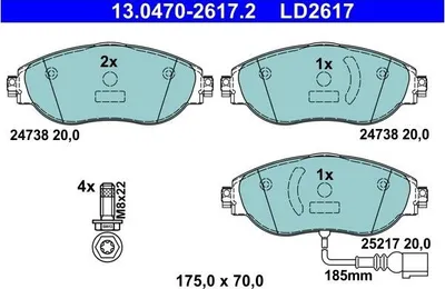 Zdjęcie produktu dla Klocki Hamulcowe Audi Przód A3/Q3 1,0-2,5 Quattro 12- Ceramic