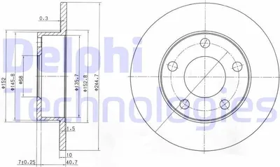 Produktbild von 2x DELPHI Bremsscheibe BG3381 für VW PASSAT Variant (3B6) PASSAT Variant (3B5)