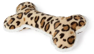 Produktbild von Karlie Safari Knochen Stippy - Hundespielzeug - Plüsch - Braun / Leopard - 30x15x6 cm