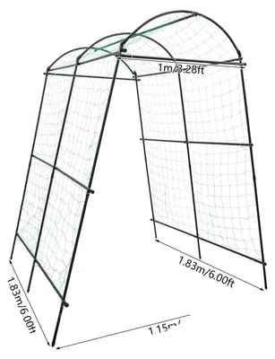 Productafbeelding van Tuinspalier, duurzame stalen constructie, geschikt voor klimplanten, zwart