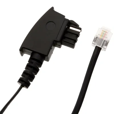 Produktbild von helos Anschlusskabel TAE F/6P4C, 4-adrig, 3 m, schwarz, lose