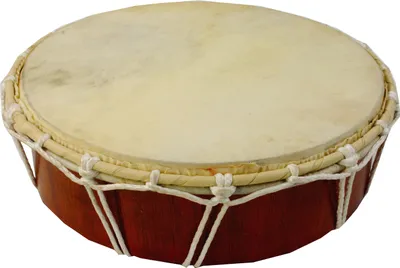 Produktbild von Flache Holztrommel, Percussion Rhythmus Klang Instrumente, Frame Drum, Hand Trommel - 26 cm, Braun, Musikinstrumente