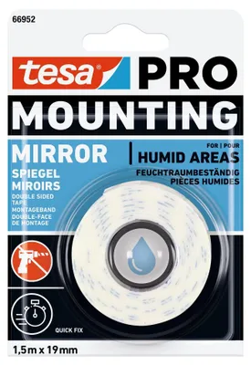 Produktbild von Doppelseitiges Klebeband für Spiegel MIRROR 19 mm/1,5 m TESA