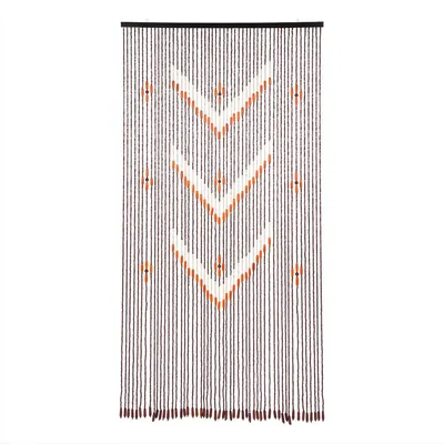 Produktbild von Bambus Perlen Türvorhang Boho – Raumteiler & Sichtschutz 190x90 cm – Kaffee Vintage Stil Holzperlen Vorhang