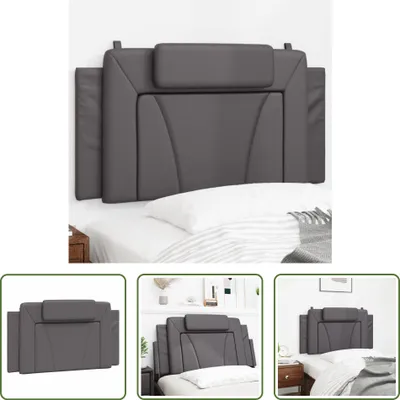 Produktbild von The Living Store Kopfteil-Kissen Grau 100 cm Kunstleder