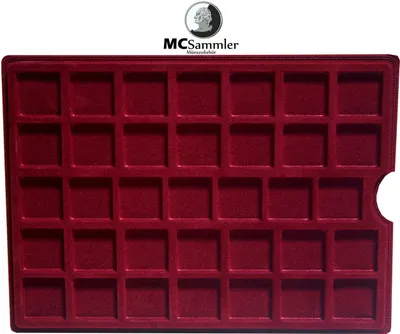 Produktbild von MC.Sammler Alu Münzenkoffer Münzkoffer inkl 5 Münztableaus für 175 Münzen 32x32mm (175 Fächer - 32x32mm)