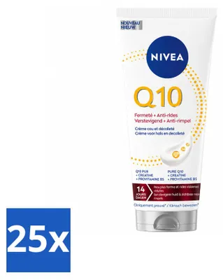 Obrázek produktu pro 25 kusů krému NIVEA Q10 pro obličej a dekolt – zpevňující a proti vráskám – 200 ml – výhodná sada