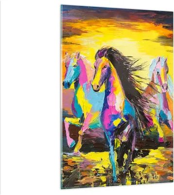 Produktbild von Bilder auf glas - Einteilig - Pferd Natur Tier - 80x120cm - Glasbilder - Wandbilder - Bilder - zum Aufhängen bereit - Wanddekoration aus Glas - Glas Bilder - Wandbild auf Glas - GPA80x120-3433