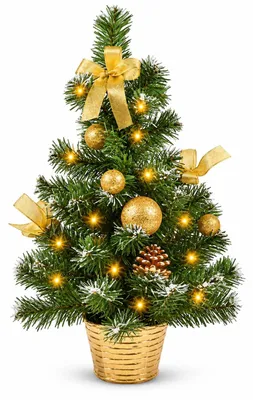 Immagine prodotto di Riffelmacher Albero di Natale decorato illuminato 50cm 20257 - Oro - Albero di Natale con luci fiabesche fiocchi natalizi