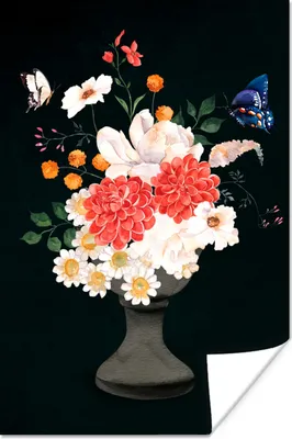 Produktbild von MuchoWow® Poster Stillleben - Blumen - Aquarell 40x60 cm - Plakate für die Wand - Poster Babyzimmer