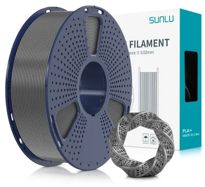 Produktbild von SUNLU PLA+ Filament 1.75mm, PLA Plus 3D Drucker Filament Grau, 1KG Spule
