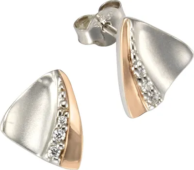 Produktbild von Zeeme Silber Ohrringe 925/- Sterling Silber 1,1cm weiß Zirkonia weiß 274220022