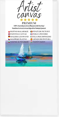 Produktbild von Leinwand auf Keilrahmen 100% Baumwolle 280 g/m² Weiß grundiert 70X150 cm