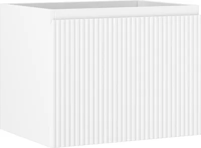 Produktbild von Mexen Rivel Badezimmerschrank für Waschbecken 60 cm, 1 Schublade, geriffelt, weiß matt - 91A20-06047-1-BF01
