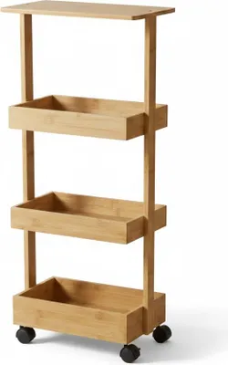 Obrázok produktu pre Kuchynská polica na kolieskach s odkladacími plochami HYGA, 87,5 cm