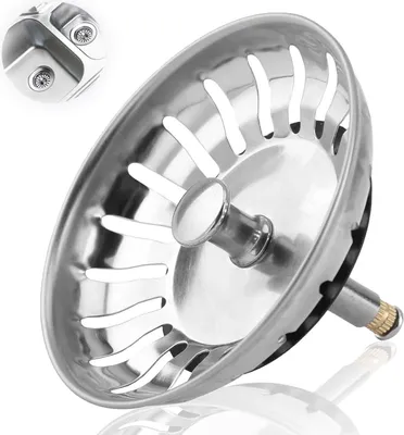 Produktbild von Universal Siebkörbchen Spüle 82mm, Verdickter Rostfreies Edelstahl Waschbeckenstöpsel Waschbeckensieb Siebkörbchen für Abflussstopfen, Spülbecken Stöpsel Zubehör für Küchenspüle Spülbecken Sieb