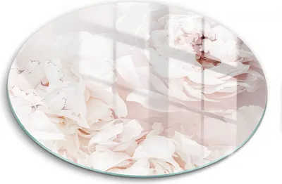 Produktbild von Glasschneideplatte - Herdabdeckplatte - fi40 cm -Schneidebrett - Spritzschutz - Pastellpeonien