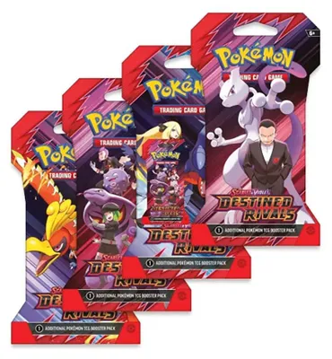 Productafbeelding van Pokémon - TCG Scarlet en Violet: Destined Rivals, assortiment booster packs met beschermhoezen