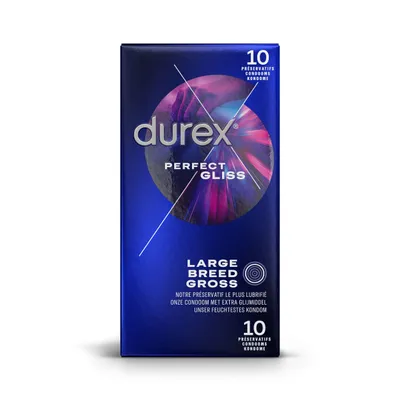 Obrázek produktu pro Vlhčené kondomy - Durex Perfect Gliss 10 ks