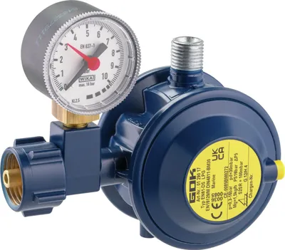 Produktbild von GOK Marineregler Typ EN61-DS Abgang 90°, Variante:30 mbar mit Manometer
