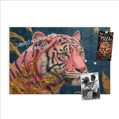 Produktbild von Magnettafel 60x40cm Pinnwand Whiteboard beschreibbar - Tiger Porträt