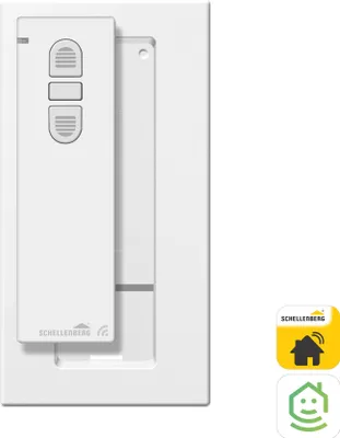 Produktbild von Schellenberg Funk Handsender 1-Kanal, 868,4 MHz, Fernbedienung für Licht, Steckdose, Rolladen, weiß, 20015