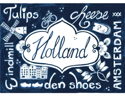 Productafbeelding van Heinen Delfts Blauw – Kaart van Nederland, dubbel