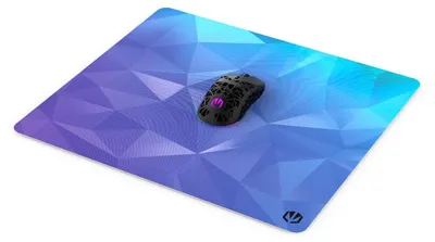 Productafbeelding van Muismat 450 x 400 mm, kristalblauw, antislip rubberen basis, bedrukte rand, voor gaming