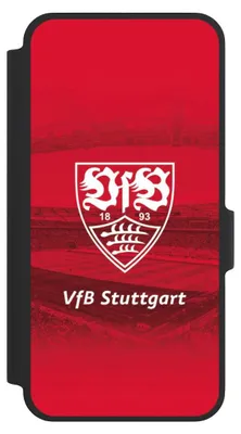 Produktbild von NIVOCASE Klapphülle für Samsung Galaxy A37 5G  Handyhülle aus Kunst Leder NIVOflip schwarz Offizielles Lizenzprodukt Stadion VfB Stuttgart