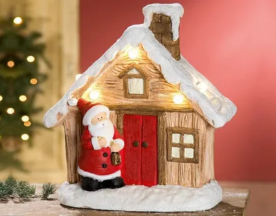 Produktbild von Gilde Magnesi 5 Led Winterhaus Santa 25458 Höhe 39 cm
