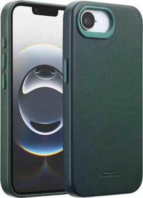 Produktbild von Accezz MagSafe Leather Backcover iPhone 16e - Cedar Green