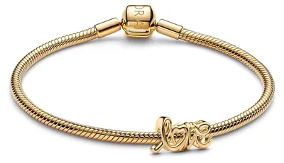 Produktbild von Pandora 21541 Geschenkset Damen-Armband Handgeschriebene Liebe Goldfarben, 20 cm