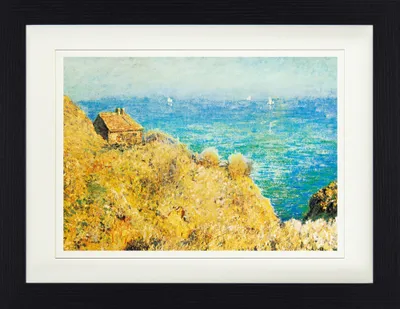 Produktbild von Claude Monet Gerahmtes Bild Mit Edlem Passepartout | Wand-Bilder | Im Bilderrahmen - Haus Des Zollwärters In Varengeville, 1882 (30 x 40 cm)