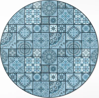 Produktbild von Dekorative unregelmäßige Mosaikfliesen – Vinyl Küchenteppich – fi 50cm – Rutschfest, pflegeleicht & langlebig