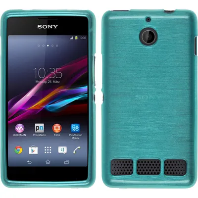 A teal phone case is shown from the front and back.