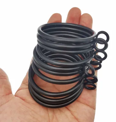 Produktbild von Gordijnringen aus schwarzem Metall, 20 Stück, 45 mm, für Potloodplooi Gardinen