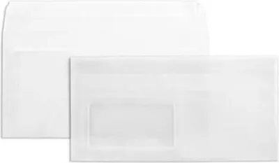 Produktbild von Briefumschläge Offset transparent DINlang 90g/qm HK Fenster VE=100 Stück weiß