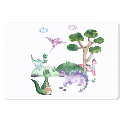 Produktbild von MuchoWow® Schreibtischunterlage Kinderzimmer - Farben - Dinosaurier - Jungen - Mädchen - Kinder 60x40 cm - XXL Mauspad - Großes Mauspad