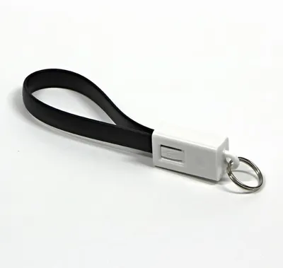 Zdjęcie produktu dla Logo USB kabel (2.0) USB A samec - microUSB samec 0.2m černý klíčenka blistr