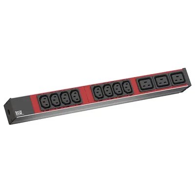 Obrázok produktu pre Bachmann 800.2332, Základný, 1U, Hliník, Čierna, Červená, 11 AC zásuvky/AC zásuviek, C13 zviazané, C19 zviazané