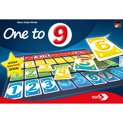 Produktbild von Noris One to 9, Legespiel, Kartenspiel, Gesellschaftsspiel, Nine, Kinder, Spiel, 606101697